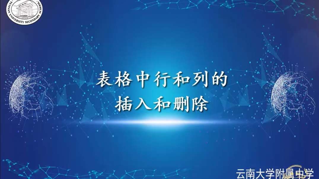 表格中行和列的插入和删除